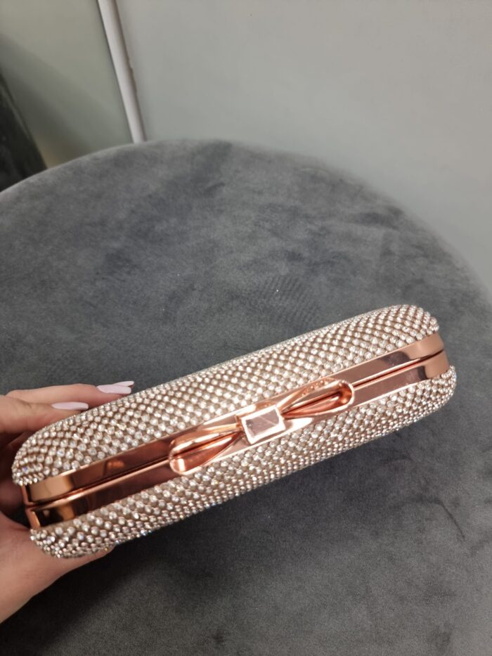Torebka Wieczorowa Rose Gold z Kokardką - obrazek 2
