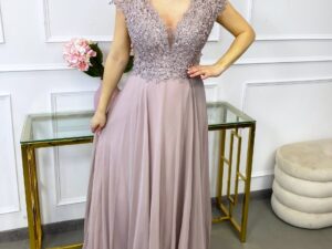 Sukienka Dagna Maxi mama weselna plus size gipiura szyfon
