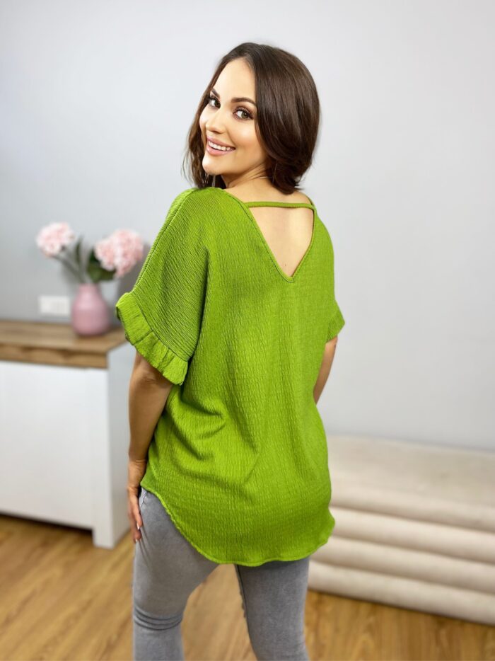 Bluzka Elegancka Z Łańcuszkiem Limonka Marielle - obrazek 4