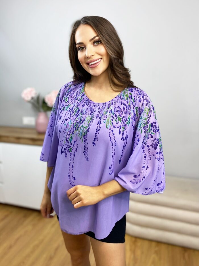 Bluzka z Drobnymi Kwiatkami Lilac