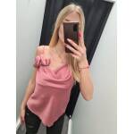 Top Satynowy Na Ramiączkach Rose Różowy - obrazek 2