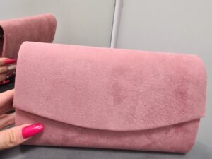 Torebka Kopertowa Zamszowa Różowa