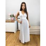 Sukienka Maxi Plisowana Paloma Z Koronką Biała