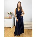 Sukienka Maxi Plisowana Paloma Z Koronką Czarna - obrazek 2