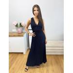 Sukienka Maxi Plisowana Paloma Z Koronką Czarna - obrazek 4