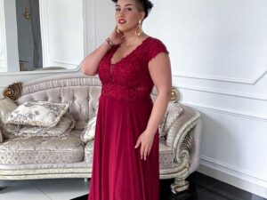 Sukienka Dagna Maxi Bordowa<span> - </span>46/XXXL