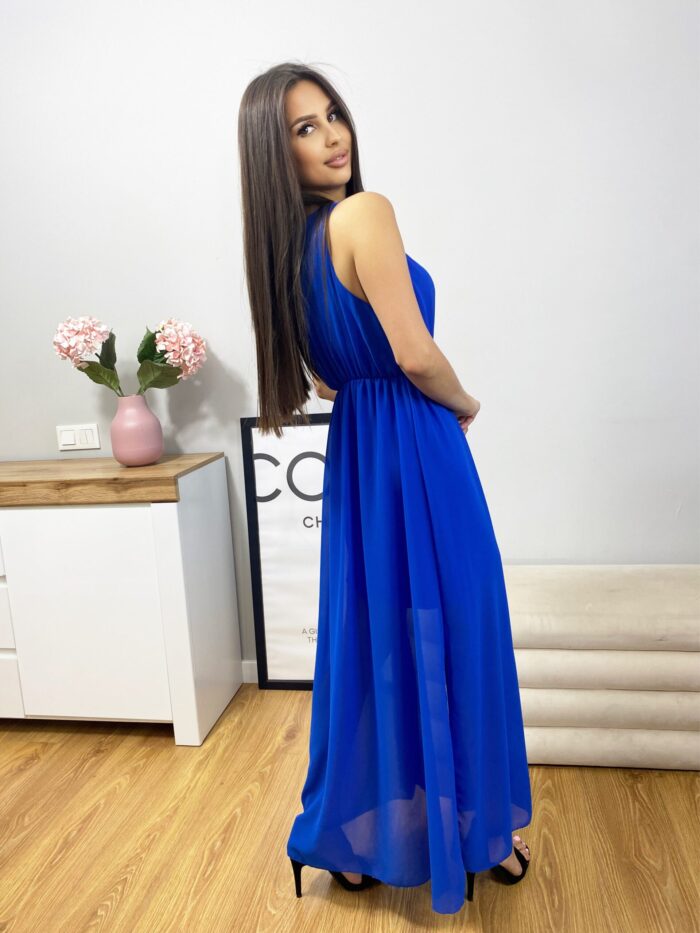 Sukienka Maxi Gładka Venice Chabrowa - obrazek 4
