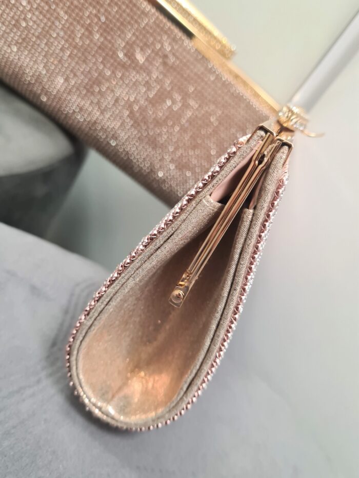Torebka Wieczorowa Rose Gold Cekinowa - obrazek 3