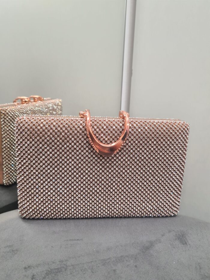 Elegancka Torebka Wieczorowa Rose Gold