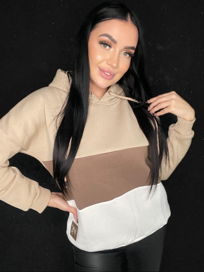 Bluza Z Kapturem Beżowa Pinko