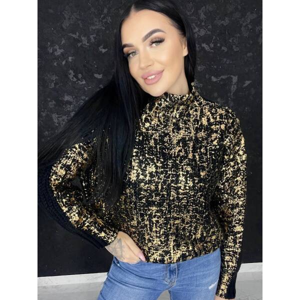 Sweter z Półgolfem Glammy Czarny