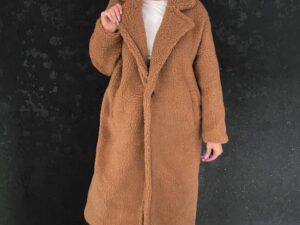 Płaszcz Maxi Teddy Brązowy