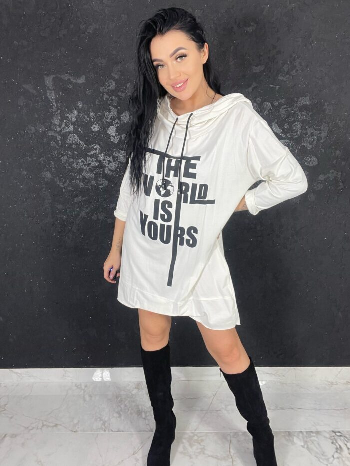 Bluza Biała The World Is Yours - obrazek 2