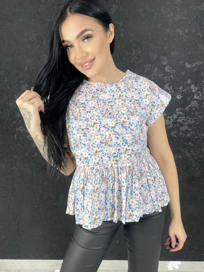 Bluzka w Kwiaty Tiny Błękitna - obrazek 2