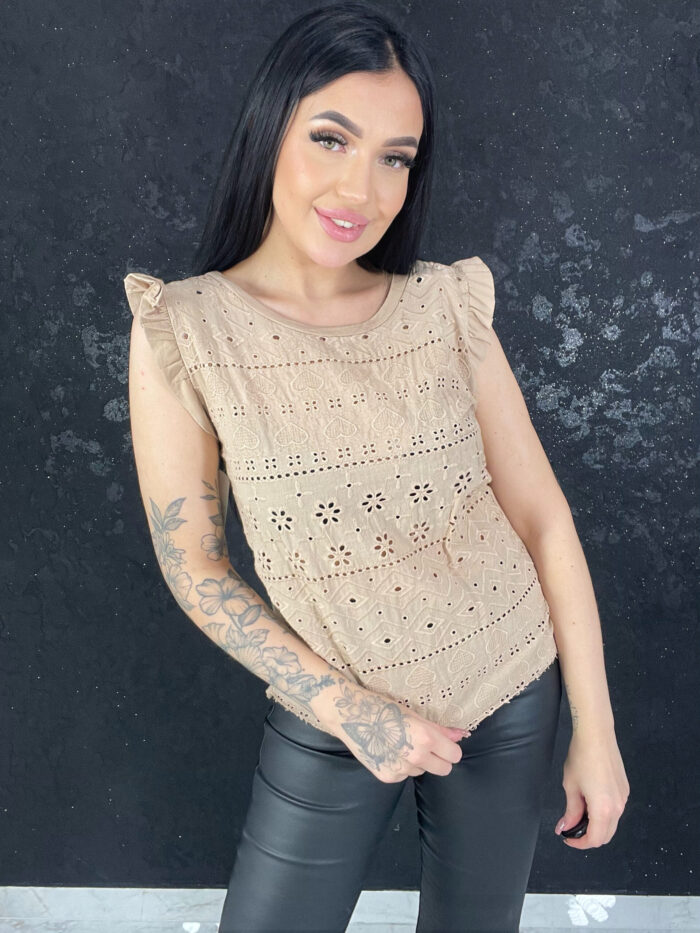 Bluzka Boho Brana Karmelowa