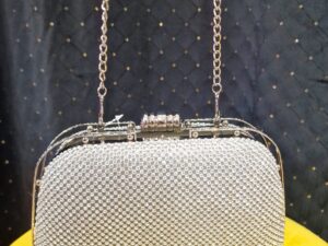 Torebka Wieczorowa Srebrna Zaokrąglona Tammy