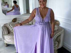 Sukienka Queen Maxi Lawendowa<span> - </span>46/XXXL