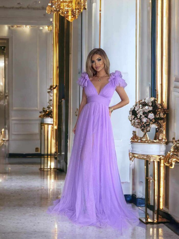 Sukienka Tiulowa Melisa Lilac - obrazek 3
