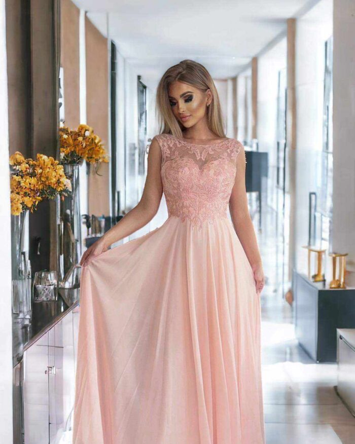 Sukienka Malibu Maxi Pudrowy Róż