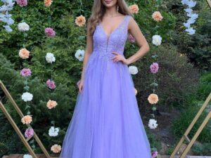 Sukienka Maxi Tiulowa Genis Lilac<span> - </span>38/M