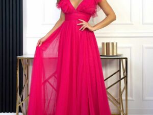 Sukienka Maxi Tiulowa Tiffany Fuksja<span> - </span>40/L