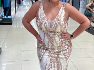 Sukienka Cekinowa Maxi Bibi Złota - 40/L
