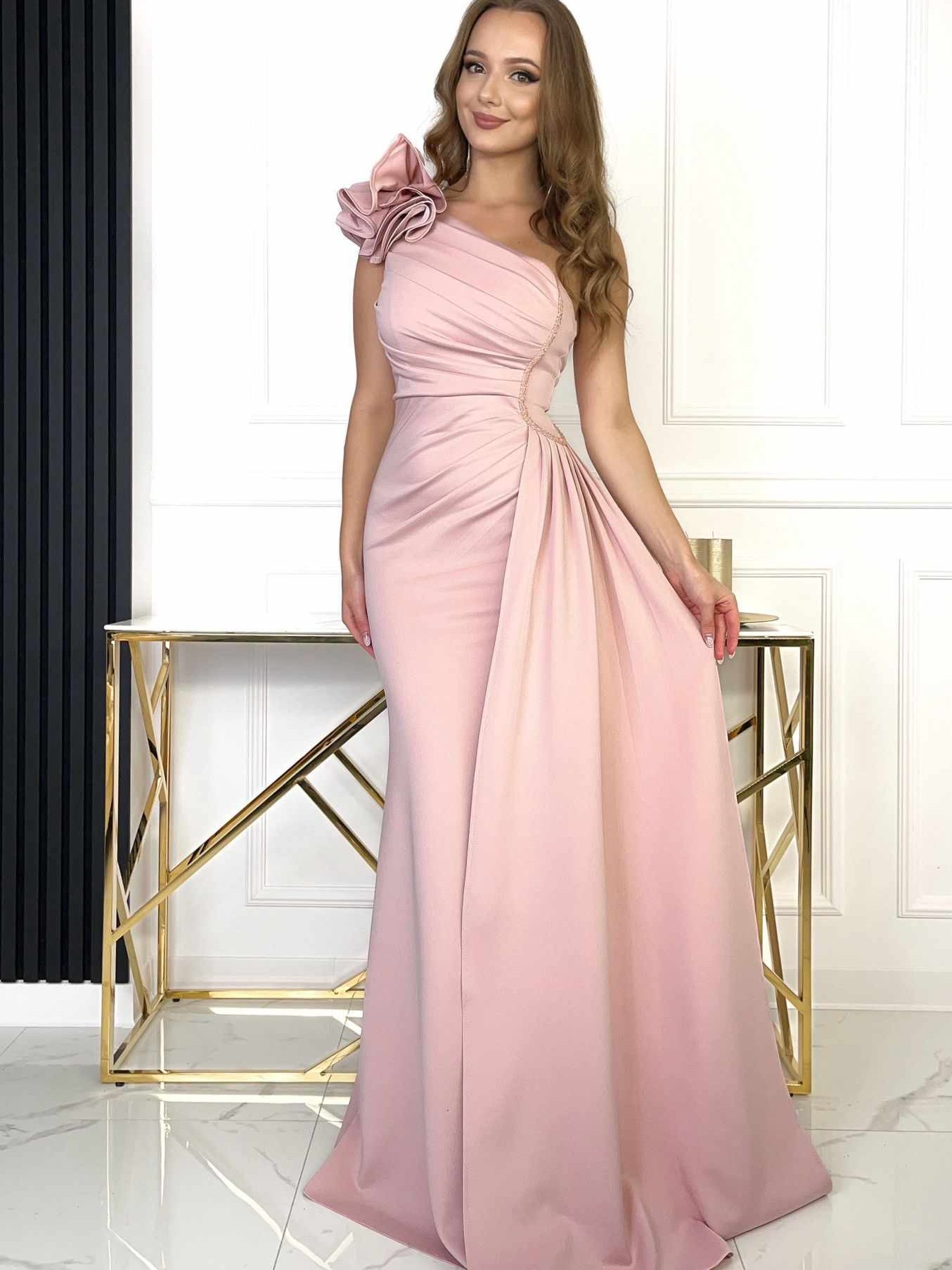 Sukienka Dopasowana Francesca Pudrowy Róż