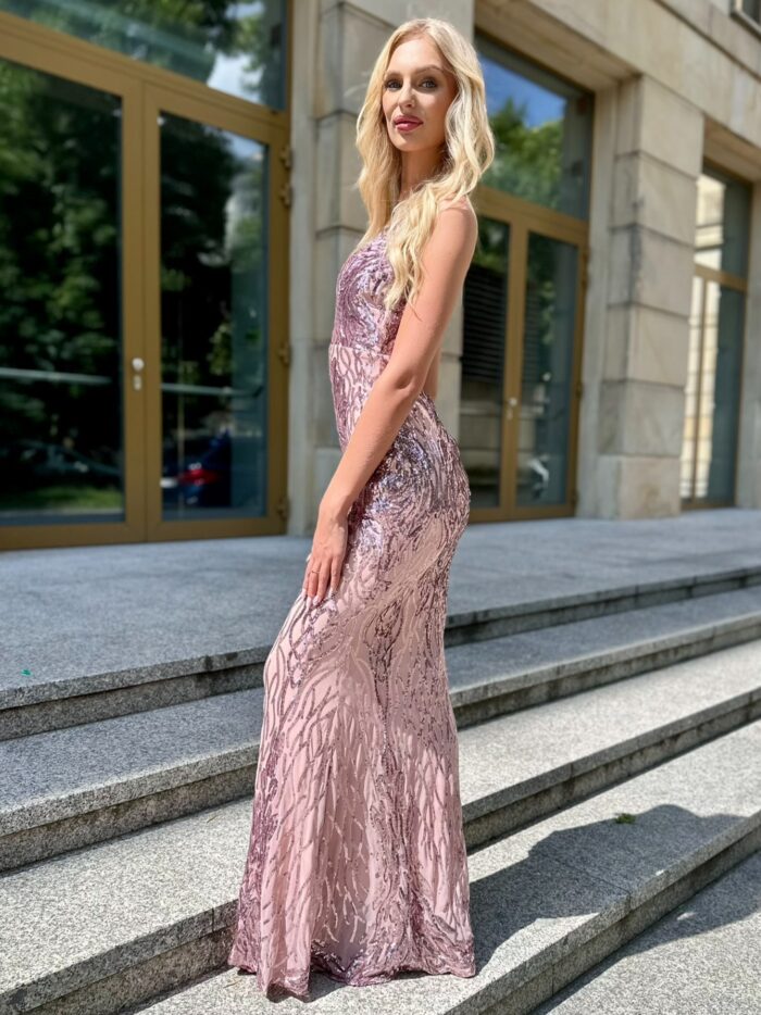 Sukienka Cekinowa Kasora Rose Gold - Image 3