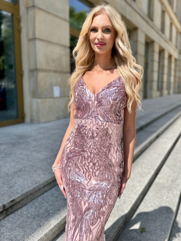 Sukienka Cekinowa Kasora Rose Gold - Image 2