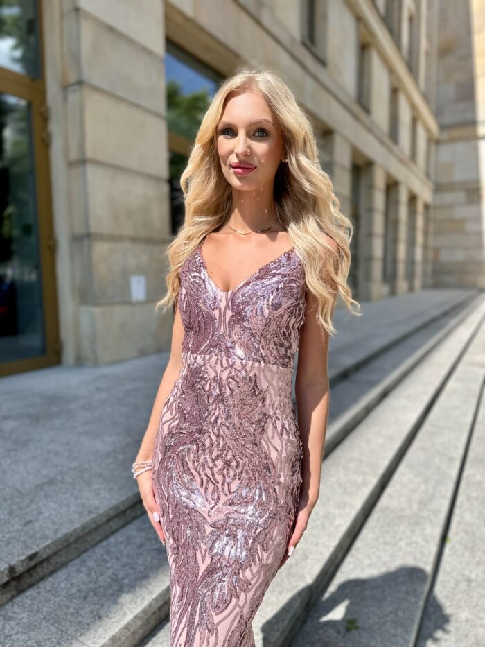 Sukienka Cekinowa Kasora Rose Gold - Image 4