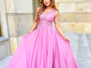 Sukienka Queen Maxi Wrzosowa<span> - </span>48/XXXXL