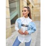 Koszula Sabrina Biało-jeansowa