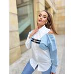 Koszula Sabrina Biało-jeansowa - obrazek 2