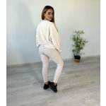 Komplet Dresowy Bluza + Spodnie NY Beżowy - obrazek 3