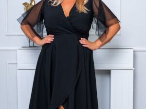 Sukienka Elena Midi Brokatowa Czarna<span> - </span>46/XXXL