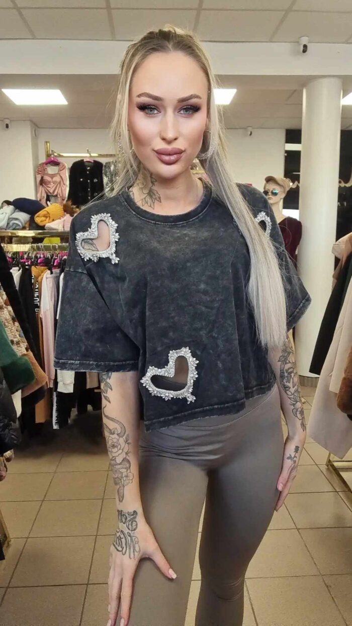 Bluzka Szara Love - obrazek 6