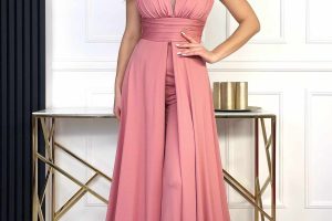 Kombinezon Elegancki Kimberly Pudrowy Róż - 40/L