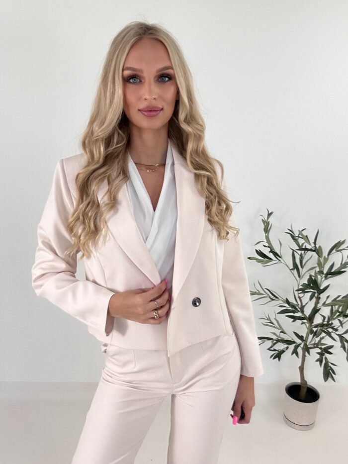 Marynarka Beżowa Krótka Amanda