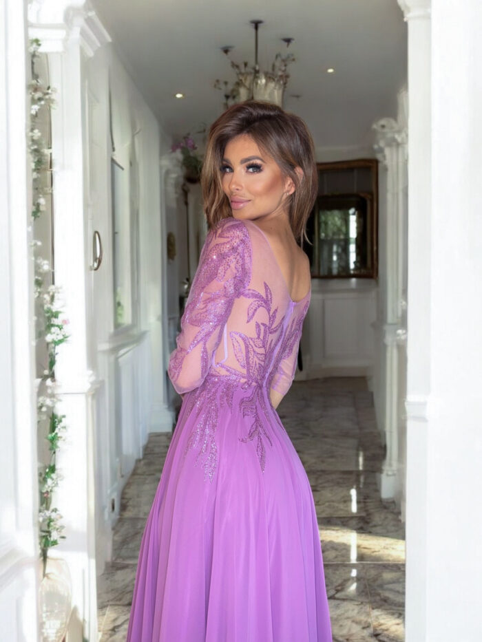 Sukienka Melania Wrzosowa - obrazek 2