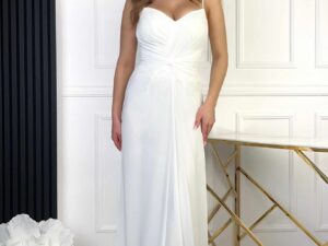 Sukienka Maxi Gładka Amalia Biała<span> - </span>36/S