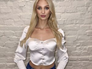 Bluzka Z Długim Rękawem Krótka Glen Biała