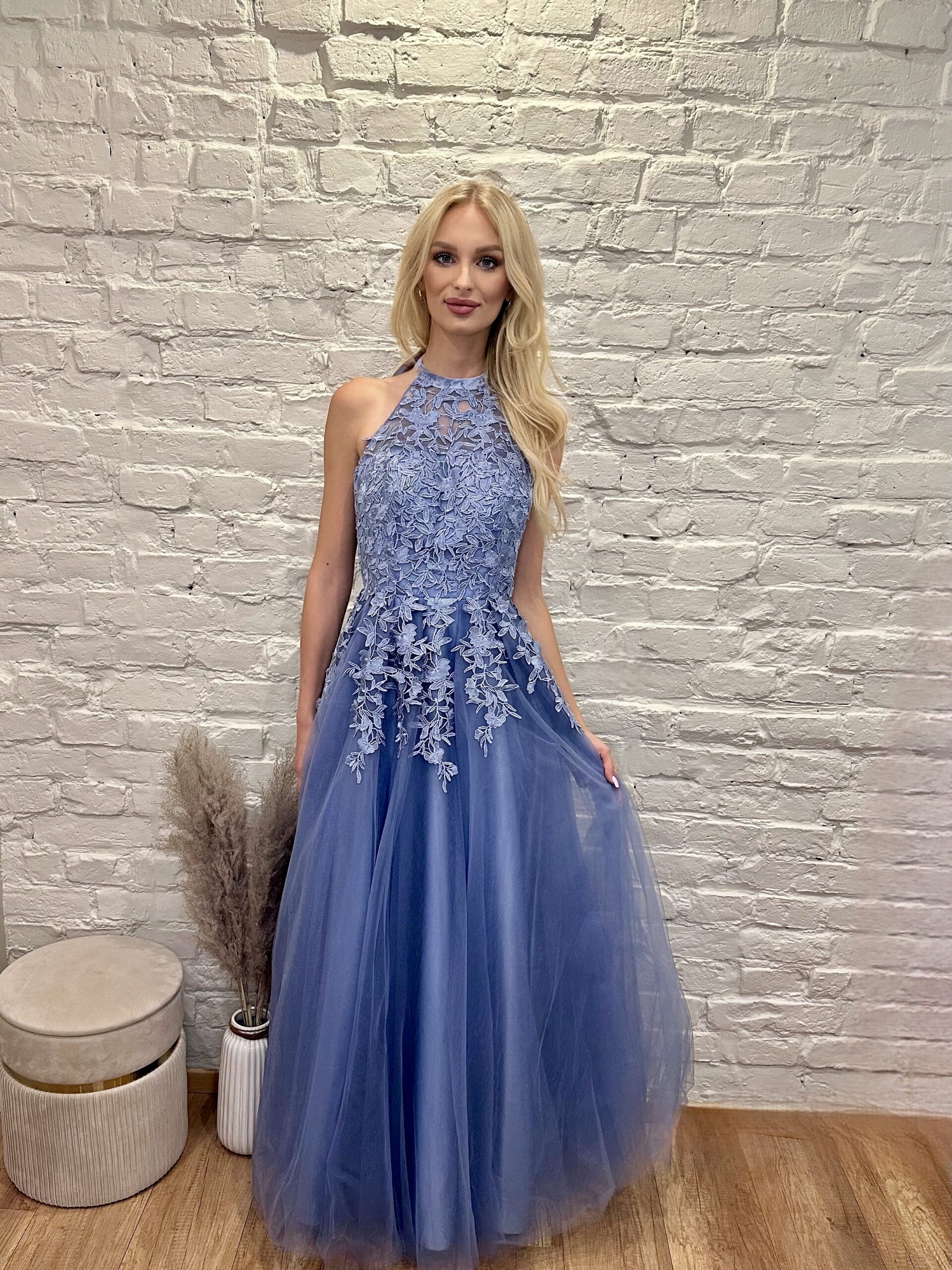 Sukienka Długa Tiulowa Lolita Jeansowa