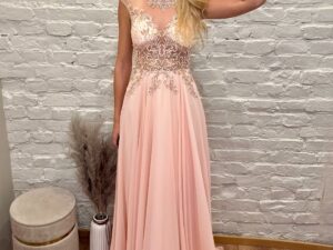Sukienka Maxi Szyfonowa Kayla Brzoskwiniowa<span> - </span>34/XS