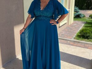 sukienka plus size gipiura szyfon koronka