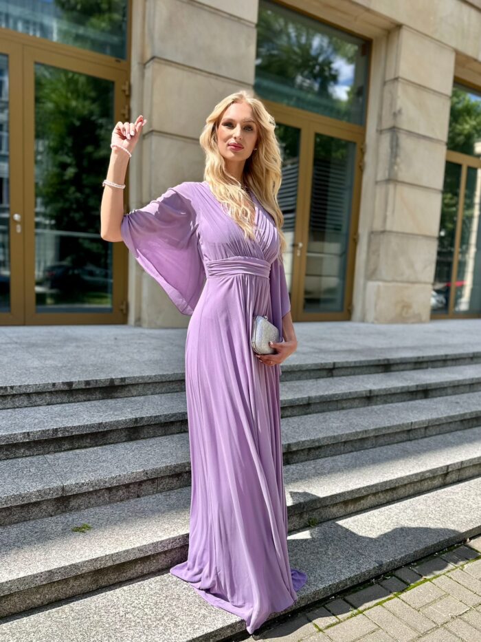 Sukienka z Rękawkiem Łucja Lilac - Image 5