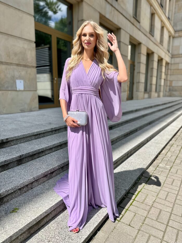 Sukienka z Rękawkiem Łucja Lilac - Image 3