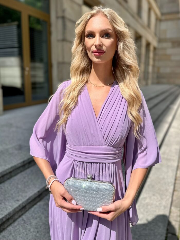 Sukienka z Rękawkiem Łucja Lilac - Image 2