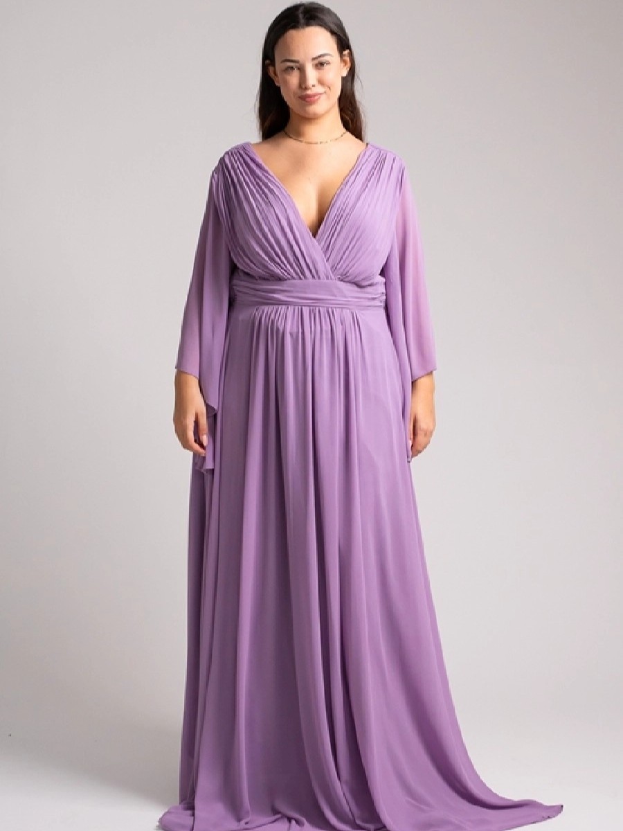 Sukienka z Rękawkiem Łucja Lilac