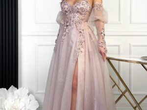 Sukienka Maxi Tiulowa Gorsetowa Merida Wrzosowa<span> - </span>36/S