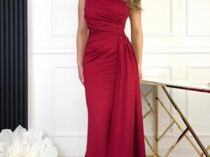 Sukienka Dopasowana Francesca Bordowa<span> - </span>42/XL